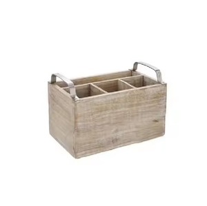 Handmade Modern Design Metal Handle Wooden Caddy High Quality Home Decorative <b>Tabletop</b> Caddy Reasonable Rate - Product Image 1