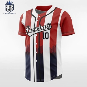 Maillot de baseball à impression numérique, manches courtes, respirant, en polyester, coupe classique, anti-UV, séchage rapide, pour adulte - Product Image 4