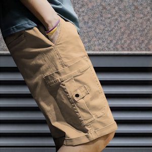 Wholesale Custom Men's <b>Cargo</b> <b>Work</b> Shorts Durable Cotton Blend Utility Multi Pocket Casual Summer Outdoor Hiking Streetwear Style - Product Image 3