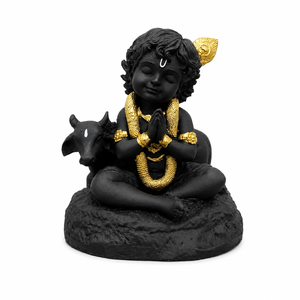 Statue artisanale en marbre du Dieu Jagannath pour la décoration de temple domestique, Murti décoratif premium du dieu hindou pour la Puja ou le bureau - Product Image 3