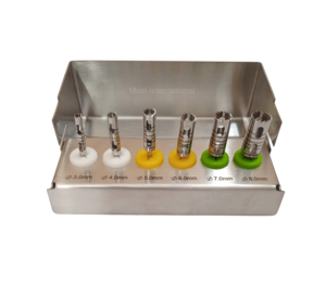 Juego de Fresas de Trepanación para Implantes Dentales 3.0mm 4.0mm 5.0mm 6.0mm 7.0mm 8.0mm Kit de Instrumentos Quirúrgicos Manuales 6 Piezas Fresas de Trepanación Largas - Product Image 3