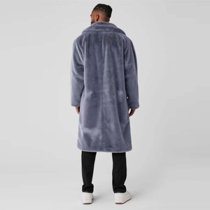 <b>Men's</b> Winter Faux Fur Coat - High-Quality Warm Overcoat with Thick Soft Faux Fur, Trendy <b>Long</b> Coat for <b>Men</b> with Button Closure - Product Image 1