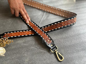 สายหนังแท้ใหม่สำหรับเปลี่ยนสายคล้องกระเป๋าแบบตะวันตกที่ถอดออกได้สายคล้องกีตาร์/กล้องพร้อมสแน็ปทองเหลือง - Product Image 4