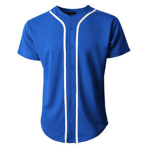 Maillot de baseball personnalisé en gros, respirant, grande taille, avec boutons, pour le sport - Product Image 1