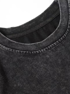 Nueva Camiseta con Estampado Personalizado y Lavado Ácido, Color Morado Sólido, Corte Holgado y Cuadrado, Camisetas para Hombre - Product Image 3