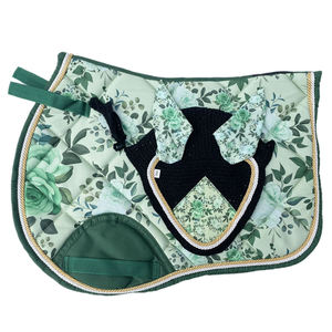 Ensemble de tapis de selle d'obstacle, cache-oreilles, brosses de toilettage, protège-pattes, protège-encoches, tapis de selle de compétition pour l'équitation - Product Image 2