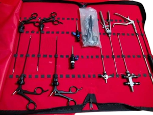 Ensemble d'instruments chirurgicaux laparoscopiques réutilisables de qualité supérieure avec trocars, ciseaux, pinces, porte-aiguilles et kit d'équipement endoscopique - Product Image 1