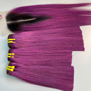 Cabello Virgen Vietnamita Liso Color Violeta, Cabello Humano de Lujo, Super Double Draw, Envío Rápido desde Fábrica, Super Draw - Product Image 4