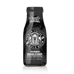 กาแฟดับเบิ้ลช็อตแบล็คไอซ์เวียดนามคาเฟ่เด็นดา ขวดแก้ว 280 มล. พร้อมดื่ม VINUT สำหรับขายส่งจำนวนมาก - Product Image 1