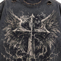 T-shirt Glory Custom à épaules tombantes, effet usé, 100% coton, tissu doux et à séchage rapide, nouveau style tendance, imprimé, unisexe.