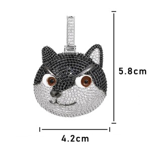 Colgante Cabeza de Zorro Iced Out de Plata 925 con Moissanita Micro Pavé, Joyería Hip Hop, Colgante para Amantes de los Animales, Colgante Bling para Raperos - Product Image 2