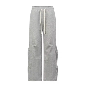 RABUSH SPORTS Pantalon de survêtement de luxe oversize pour homme, style urbain, taille mi-haute, élastique plat, doublure polaire, cargo, décontracté, sport - Product Image 1