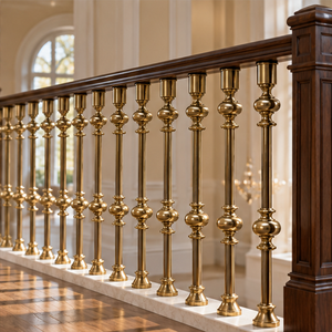 Rampe en laiton tourné pour hôtels de luxe, villas et escaliers classiques - Product Image 4