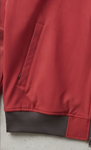 Veste softshell rouge pour homme, col montant, fermeture éclair, coupe-vent, décontractée, automne - Product Image 3