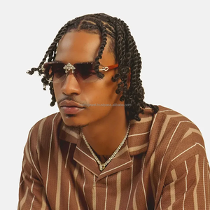 Hot Selling Luxury Design 925 Silver Hip Hop Moissanite Diamond <b>Sunglasses</b> <b>Men</b> Cross Style Iced Out <b>Sunglasses</b> - Product Image 2