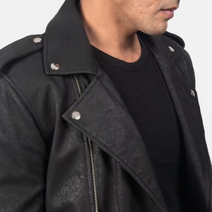 Veste en cuir véritable unisexe pour l'hiver, fermeture éclair, imperméable, coupe-vent, veste en cuir de haute qualité sur mesure, vente en gros - Product Image 3