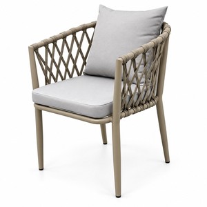 Fauteuil de jardin en aluminium avec coussin, tissage GDRS, pour restaurant, café, prix DDP USA - Product Image 1