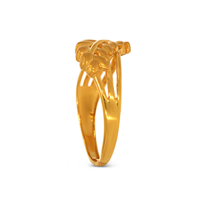 Striking Leafline Gold <b>Ring</b> Elegant Interlocking Heart Design Gold Tone Statement Fashion <b>Ring</b> <b>for</b> Women and <b>Girls</b> - Product Image 4