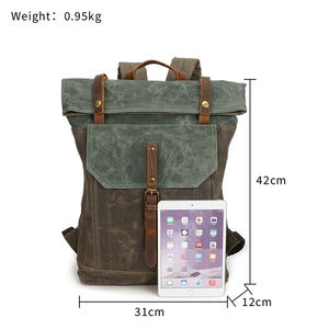 <b>Canvas</b> Laptop <b>Backpack</b> Unisex Vintage Style Softback with Buckle Closure Shoulder Straps Water Resistant 20-39L - Product Image 2