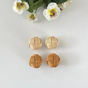 Poignées de porte en rotin pour armoires de cuisine luxe tiroir tirer bouton naturel armoire placard bouton ensemble - Product Image 5