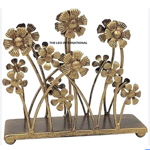 Standard Design Home Table <b>Decorative</b> Napkin Holder Paper Organizer For Home <b>Kitchen</b> Accessories Golden Flower Design - Product Image 1