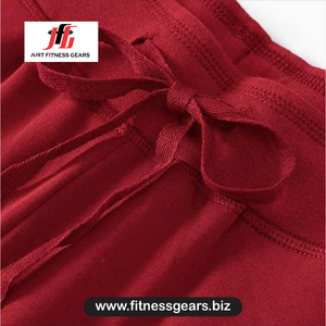 Pantalon décontracté en tricot rouge pour femme, taille mi-haute, cordon de serrage, coupe droite, longueur intégrale, couleur unie, pour l'automne - Product Image 3