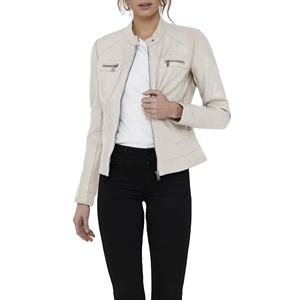 Veste en cuir véritable matelassée respirante d'hiver de haute qualité à manches longues pour femmes, tenue décontractée, longueur régulière, prix raisonnable - Product Image 1