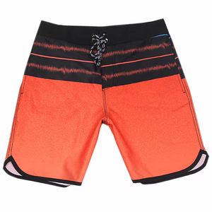Shorts de bain pour hommes personnalisés, légers, à séchage rapide, en satin uni, avec taille élastique, pour l'été et la plage - Product Image 4