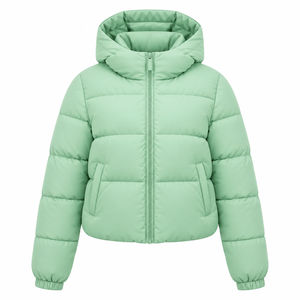 Veste courte matelassée pour femme, veste d'hiver courte et légère, vêtement d'extérieur chaud pour le froid, veste à bulles tendance pour femmes - Product Image 1