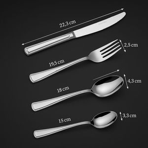 Set di posate di lusso in acciaio inossidabile da 16 pezzi, servizio di posate premium per la tavola, 4 forchette e coltelli per la casa - Product Image 5