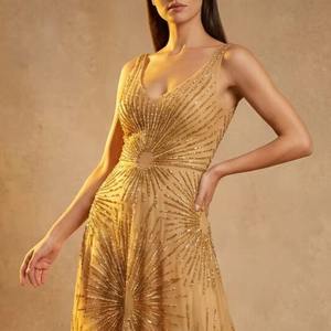 Robe de soirée longue haut de gamme ornée à la main, robe de soirée formelle, vente en gros d'usine, production sur mesure - Product Image 1