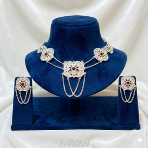 Conjunto de Collar y Pendientes de Aleación de Zinc Chapado en Oro de 0.3m con Circonitas, Certificado por MOLL JEWELLERS, para Mujer, Ideal para Compromiso, Aniversario o Fiesta - Product Image 5