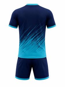 Ensemble de maillots de football pour hommes, col rond, manches courtes, impression par sublimation, polyester respirant, design dégradé, coupe régulière pour adultes - Product Image 3