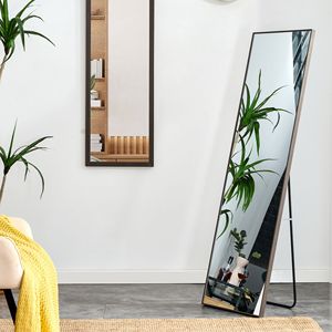 Specchio da parete a figura intera con cornice in legno massello grigio di terza generazione 58 \ "* 15 \" per il negozio di abbigliamento per camera da letto specchio decorativo - Product Image 6