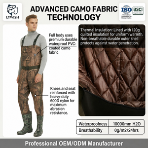 Vente en gros OEM : Waders <span class=keywords><strong>de</strong></span> <span class=keywords><strong>chasse</strong></span> en PVC camouflage pour hommes, isolés et imperméables, avec <span class=keywords><strong>bottes</strong></span> intégrées, pour la <span class=keywords><strong>chasse</strong></span> au canard et aux oiseaux aquatiques - Product Image 3