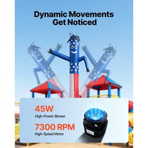 8 ft Tall 1/15 HP IPX3 Waterproof <b>Inflatable</b> Tube Man Blower Wacky Waving Wind Flying <b>Inflatable</b> Dancing Advertising <b>Inflatables</b> - Product Image 3