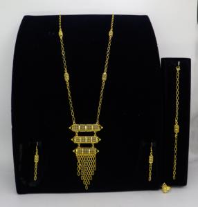 Elegante conjunto de joyas de latón chapado en oro incluye collares huecos pulseras anillos pendientes para fiestas bodas hechas de aleación - Product Image 5