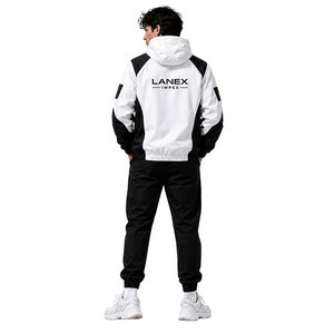 Custom White Black Hooded Windbreaker <b>Jacket</b> | <b>Lightweight</b> Waterproof Outdoor <b>Jacket</b> | Sublimated Sports <b>Running</b> Training <b>Jacket</b> - Product Image 4