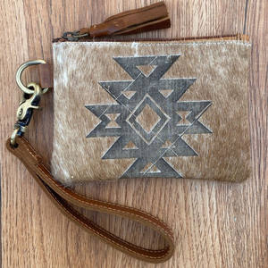 Fashionable Vintage Cowhide Laser Engraved Tassel Zipper Pouch Genuine Leather Long Wallets Western Multifunctional Ladies <b>Purse</b> - Product Image 2