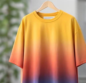 เสื้อยืดโอเวอร์ไซส์ผู้ชายสไตล์อเมริกันไล่เฉดสี 100% ผ้าฝ้าย ลำลอง สตรีท สปอร์ต ออกกำลังกาย ผลิตจำนวนมาก - Product Image 2