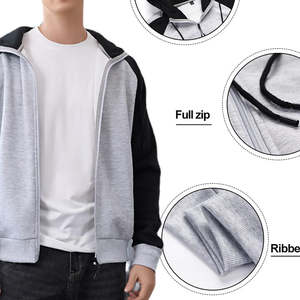 Sudadera con capucha unisex de alta calidad para hombre, sudadera básica gruesa de algodón mezclado con cremallera, sudaderas con capucha lisas con logotipo personalizado - Product Image 3