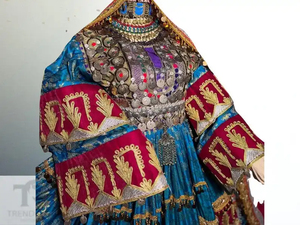 Robe longue en mousseline de soie pour filles, style ethnique afghan, broderie artisanale, manches longues, pour mariages, robe culturelle afghane Kuchi - Product Image 3