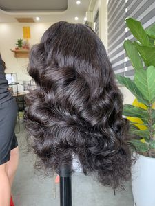 Haute Qualité Vietnamien Cheveux Humains Lace Front Unique Trame Perruque Coiffure Ondulée Naturel et Mélanger Les Couleurs Remy Vierge 300g - Product Image 6