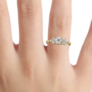 Anillo de Compromiso con Diamante Ovalado de 3.3CT Cultivado en Laboratorio, con Piedras Laterales en Forma de Hoja Marquise, Oro de 14K, OEM - Product Image 6