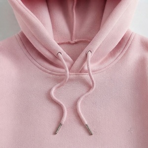 เสื้อฮู้ดดี้ปักลายลูกไม้ ผ้าฝ้ายถักทรงปกติ สีพื้น สไตล์ฤดูใบไม้ร่วง สีชมพู เสื้อโอเวอร์ไซส์สตรีทแวร์สำหรับผู้หญิง พิมพ์ลายด้านหน้าตามสั่ง - Product Image 5