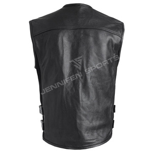 Chaleco clásico de cuero genuino para motociclistas diseñado para quienes buscan un chaleco resistente, duradero y elegante para viajes cortos y largos. - Product Image 4