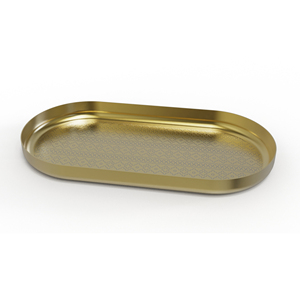 Polished <b>Gold</b> <b>Serving</b> <b>Tray</b> Flower Pattern <b>Tray</b> Durable Metal <b>Serving</b> <b>Tray</b> Indoor use Rectangle <b>Tray</b> - Product Image 3