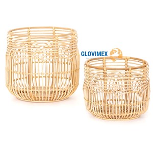 Cesta de Picnic de Bambú y Ratán, Tejida a Mano, de Fibra Natural, Organizador de Almacenamiento, Diseño Rústico, Ecológico, Personalizable, Precio al por Mayor - Product Image 3