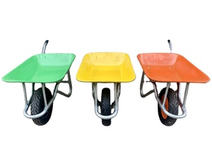 Carretilla sólida de alta calidad hecha en Vietnam con rueda neumática y bandeja de metal de plástico para la construcción de jardines - Product Image 3