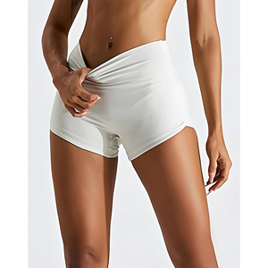 Short de yoga blanc taille haute sexy pour femme, effet push-up, idéal pour la gym et le fitness – Grande Vente - Product Image 2